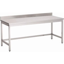 Table inox sans étagère basse avec dosseret Gastro M 1000 x 700 x 850mm 