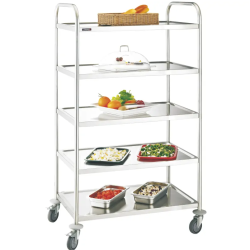 Chariot inox 5 plateaux -...