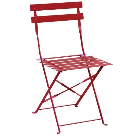 Bolero - Chaise de terrasse en acier rouges (lot de 2)