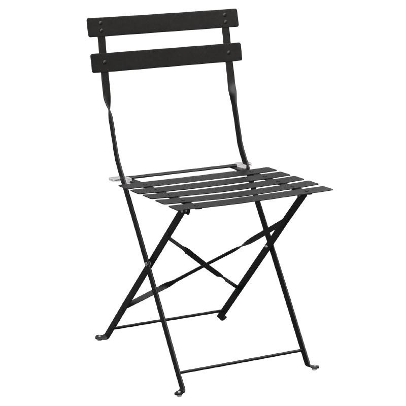 Bolero - Chaise de terrasse en acier noirs (lot de 2)