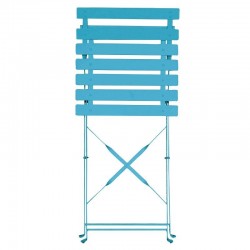 Bolero - Chaises de terrasse en acier bleu turquoise (lot de 2)