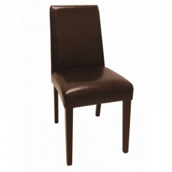 Bolero - Chaise en simili cuir marron foncé (lot de 2)