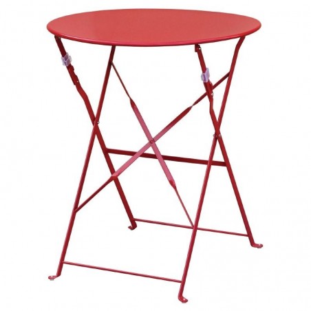Bolero - Table de terrasse en acier rouge
