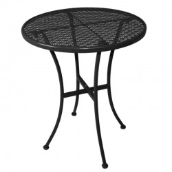 Bolero - Table bistro ronde en acier ajouré noire