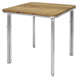 Bolero - Table carré en frêne et aluminium Bolero