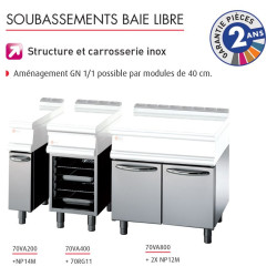 Soubassement Baie Libre - Prof. 700 Mm - Longueur 400 Mm - Gamme Queen 700 - 70Va400  - Baron 