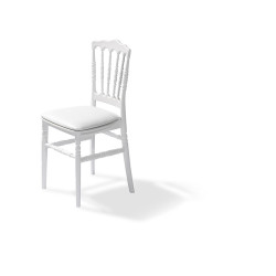 Galette de chaise en cuir synthétique Blanc pour chaise Napoleon/Tiffany, 38,5x40x2,5cm (BxTxH), 50400CW 
