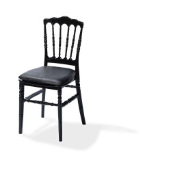 Galette de chaise en cuir synthétique Noir pour chaise Napoleon/Tiffany, 38,5x40x2,5cm (BxTxH), 50400CB 