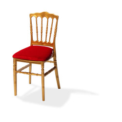 Galette de chaise en velours Bordeaux pour chaise Napoleon/Tiffany, 38,5x40x2,5cm (BxTxH), 50400CBR 