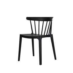 Windson chaise empilable Noir, Polypropylène, 54x53x75cm (BxTxH), 50900 