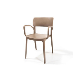 Wing chaise en plastique empilable avec accoudoirs, Beige sable, 50923 