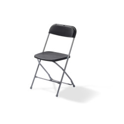 Budget chaise pliable Gris/Noir, structure en acier, 43x49x80cm (BxTxH), 50110 