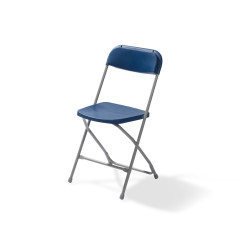 Budget chaise pliable Gris/Bleu, structure en acier, 43x49x80cm (BxTxH), 50150 