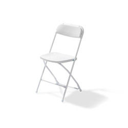 Budget chaise pliable Blanc/Blanc, structure en acier, 43x49x80cm (BxTxH), 50170 