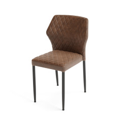 Louis chaise empilable, Cognac, revêtement en cuir synthétique, ignifuge, 49x57,5x81,5cm (BxTxH), 52001 