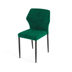 Louis chaise empilable, Vert, revêtement en velours, ignifuge, 49x57,5x81,5cm (BxTxH), 52002 