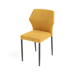 Louis chaise empilable, Jaune, revêtement en velours, ignifuge, 49x57,5x81,5cm (BxTxH), 52005 
