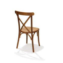 Crossback chaise empilable en bois massif, Marron clair, 48x47x88cm (BxTxH), 50100L 