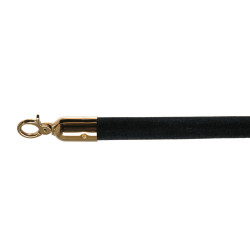 Corde velours noire pour potelet, raccord laiton, Ø 3cm, longueur 157 cm, 10103BB 
