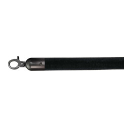 Corde velours noire pour potelet, raccord noir, Ø 3cm, longueur 157 cm, 10103BLBL 