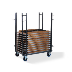 Chariot de transport pour tables de banquet rectangulaires, dimensions ajustables, 126-208x84-100x168cm (La x Lo x Ha ), T90700 