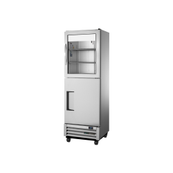 Réfrigérateur à affichage vertical Slimline, portillon vitré + portillons pleins battants 