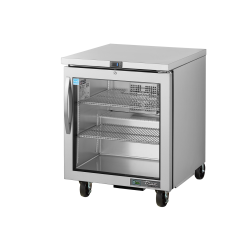 Réfrigérateur comptoir bas pour cuisine, 1 porte battante vitrée 