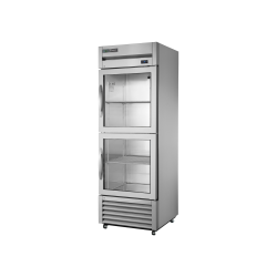 Réfrigérateur vertical pour la restauration, 2 demi-portes battantes vitrée 