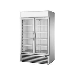 Réfrigérateur vertical pour libre service, 2 portes battantes vitrées 