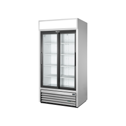 Réfrigérateur vertical pour libre service, 2 portes coulissantes vitrées 