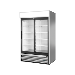 Réfrigérateur vertical pour libre service, 2 portes coulissantes vitrées 