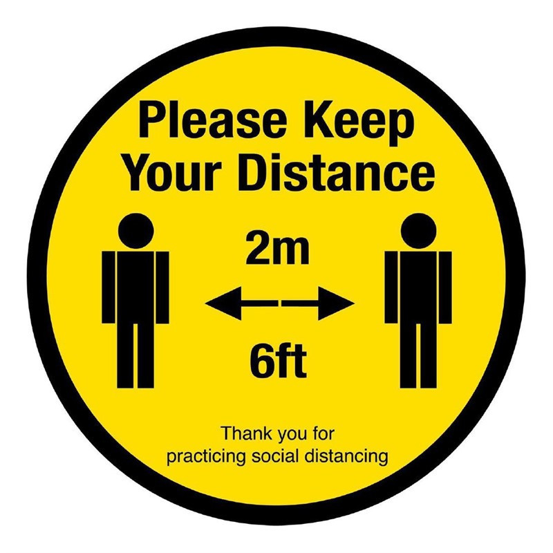 Adhésif au sol de distanciation sociale Please Keep Your Distance 2 Metre 40cm 