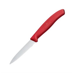 Couteau d'office denté pointu Victorinox 8cm rouge 