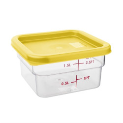 Couvercle carré en polyéthylène pour boîte alimentaire Hygiplas jaune 