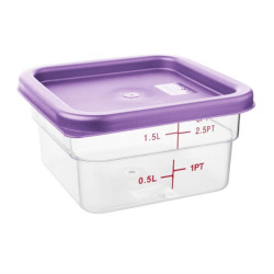 Couvercle carré en polyéthylène pour boîte alimentaire Hygiplas violet 