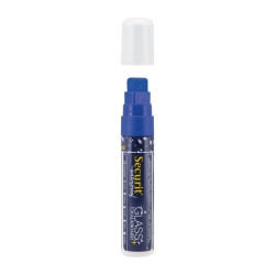 Marqueur craie waterproof Securit (verre+ ardoise) pointe 7-15mm bleu 
