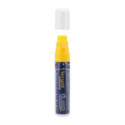 Marqueur craie waterproof Securit (verre+ ardoise) pointe 7-15mm jaune 
