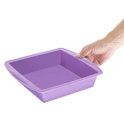 Moule à gâteau carré flexible en silicone Hygiplas violet 245 x 245mm 