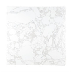 Plateau de table carré effet marbre Bolero blanc 600mm 