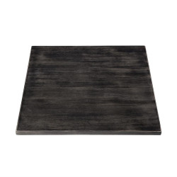 Plateau de table carré pré-percé vintage noir Bolero 700mm 