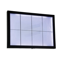 Porte-menu mural à LED blanches en acier noir Securit 8xA4 