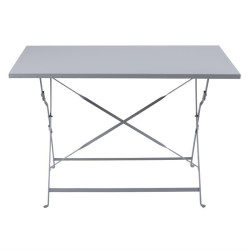 Table de terrasse pliable Bolero grise 1100 x 700mm 