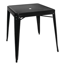 Table carrée en acier noir Bolero Bistro 668mm 
