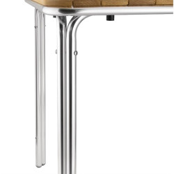 Table carrée en frêne et aluminium Bolero 700mm 