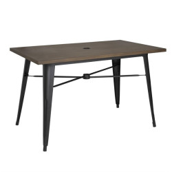 Table d'extérieur Bolero 120x76x75cm bois noir 