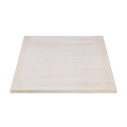 Plateau de table carré pré-percé vintage blanc Bolero 700mm 