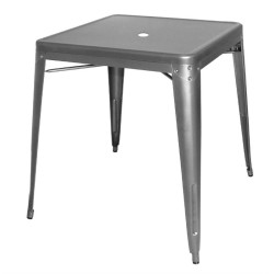 Table carrée en acier gris métallisé Bolero Bistro 668mm 