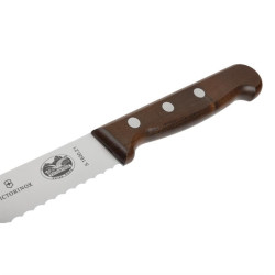 Couteau à pain à lame dentée Victorinox marron 215mm 