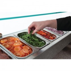 Polar - Comptoir de préparation à pizza avec son kit réfrigéré 6 x GN 1/4