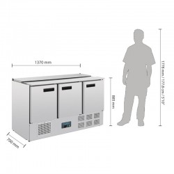 Polar - Comptoir réfrigéré à salades 368 litres